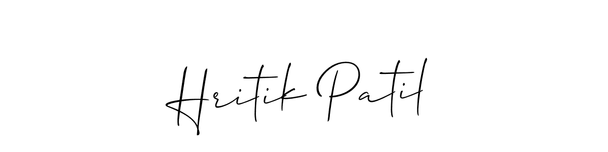 if you are searching for the best signature style for your name Hritik Patil. so please give up your signature search. here we have designed multiple signature styles  using Allison_Script. Hritik Patil signature style 2 images and pictures png