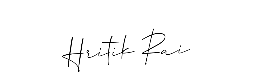 Create a beautiful signature design for name Hritik Rai. With this signature (Allison_Script) fonts, you can make a handwritten signature for free. Hritik Rai signature style 2 images and pictures png