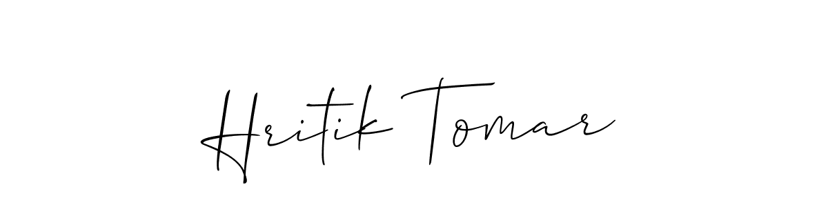 How to make Hritik Tomar signature? Allison_Script is a professional autograph style. Create handwritten signature for Hritik Tomar name. Hritik Tomar signature style 2 images and pictures png
