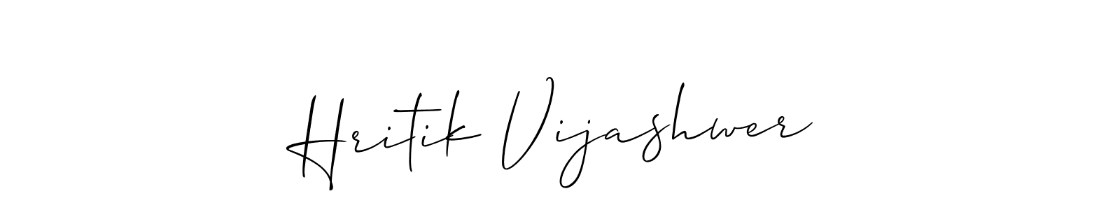 How to make Hritik Vijashwer signature? Allison_Script is a professional autograph style. Create handwritten signature for Hritik Vijashwer name. Hritik Vijashwer signature style 2 images and pictures png