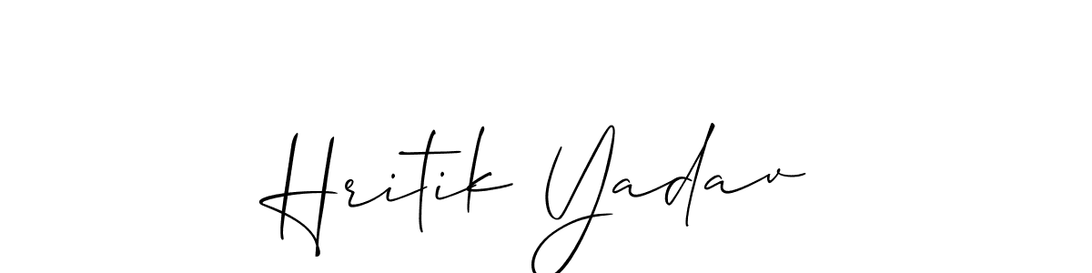 How to make Hritik Yadav signature? Allison_Script is a professional autograph style. Create handwritten signature for Hritik Yadav name. Hritik Yadav signature style 2 images and pictures png