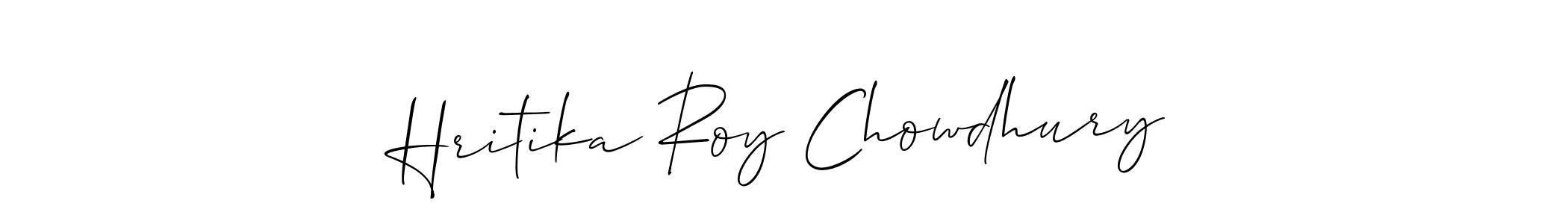 if you are searching for the best signature style for your name Hritika Roy Chowdhury. so please give up your signature search. here we have designed multiple signature styles  using Allison_Script. Hritika Roy Chowdhury signature style 2 images and pictures png