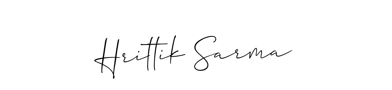 Also we have Hrittik Sarma name is the best signature style. Create professional handwritten signature collection using Allison_Script autograph style. Hrittik Sarma signature style 2 images and pictures png