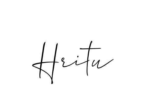 Use a signature maker to create a handwritten signature online. With this signature software, you can design (Allison_Script) your own signature for name Hritu. Hritu signature style 2 images and pictures png