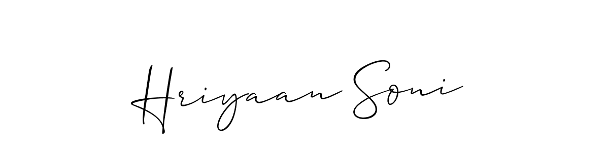 How to make Hriyaan Soni signature? Allison_Script is a professional autograph style. Create handwritten signature for Hriyaan Soni name. Hriyaan Soni signature style 2 images and pictures png