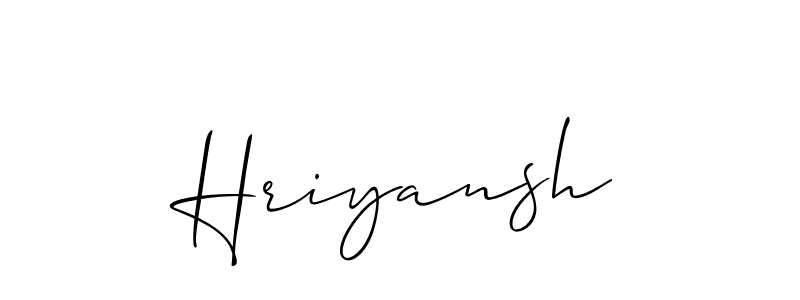 It looks lik you need a new signature style for name Hriyansh. Design unique handwritten (Allison_Script) signature with our free signature maker in just a few clicks. Hriyansh signature style 2 images and pictures png