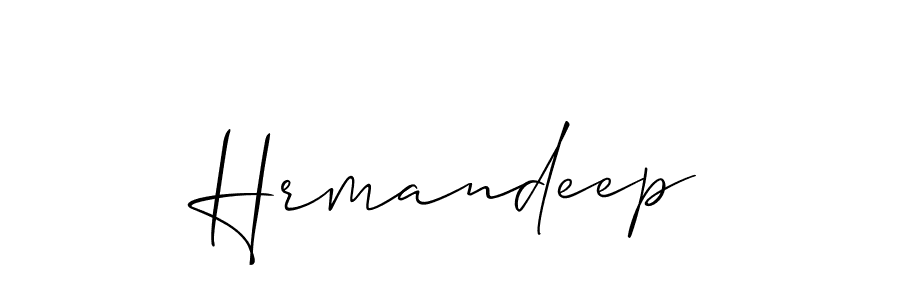 How to make Hrmandeep name signature. Use Allison_Script style for creating short signs online. This is the latest handwritten sign. Hrmandeep signature style 2 images and pictures png