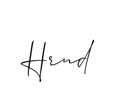 Allison_Script is a professional signature style that is perfect for those who want to add a touch of class to their signature. It is also a great choice for those who want to make their signature more unique. Get Hrnd name to fancy signature for free. Hrnd signature style 2 images and pictures png