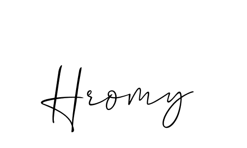 How to make Hromy name signature. Use Allison_Script style for creating short signs online. This is the latest handwritten sign. Hromy signature style 2 images and pictures png