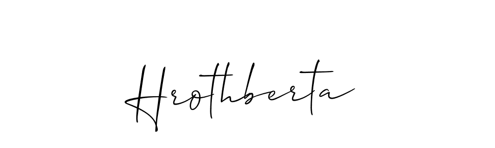 Use a signature maker to create a handwritten signature online. With this signature software, you can design (Allison_Script) your own signature for name Hrothberta. Hrothberta signature style 2 images and pictures png