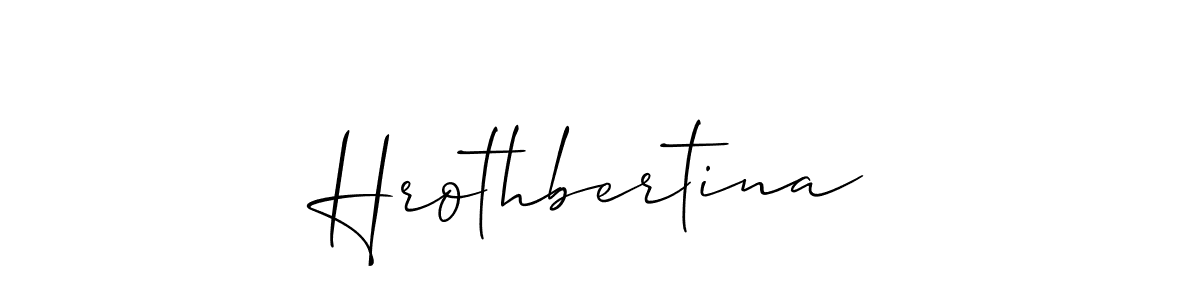 Use a signature maker to create a handwritten signature online. With this signature software, you can design (Allison_Script) your own signature for name Hrothbertina. Hrothbertina signature style 2 images and pictures png