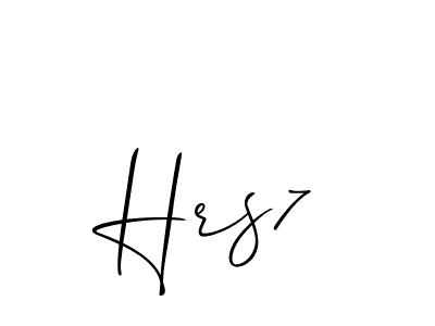 The best way (Allison_Script) to make a short signature is to pick only two or three words in your name. The name Hrs7 include a total of six letters. For converting this name. Hrs7 signature style 2 images and pictures png