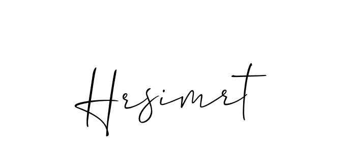 The best way (Allison_Script) to make a short signature is to pick only two or three words in your name. The name Hrsimrt include a total of six letters. For converting this name. Hrsimrt signature style 2 images and pictures png