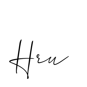 Make a beautiful signature design for name Hru. With this signature (Allison_Script) style, you can create a handwritten signature for free. Hru signature style 2 images and pictures png