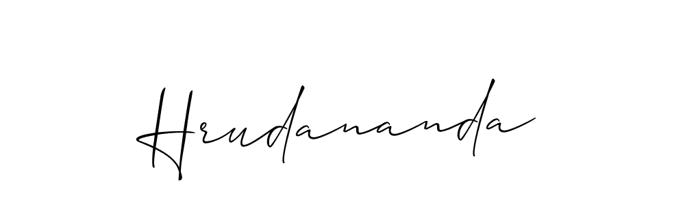 Use a signature maker to create a handwritten signature online. With this signature software, you can design (Allison_Script) your own signature for name Hrudananda. Hrudananda signature style 2 images and pictures png