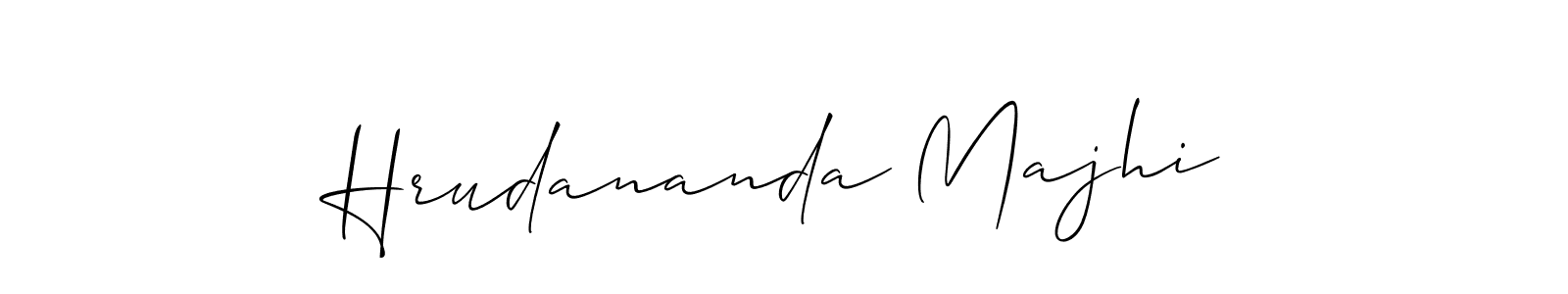 You should practise on your own different ways (Allison_Script) to write your name (Hrudananda Majhi) in signature. don't let someone else do it for you. Hrudananda Majhi signature style 2 images and pictures png