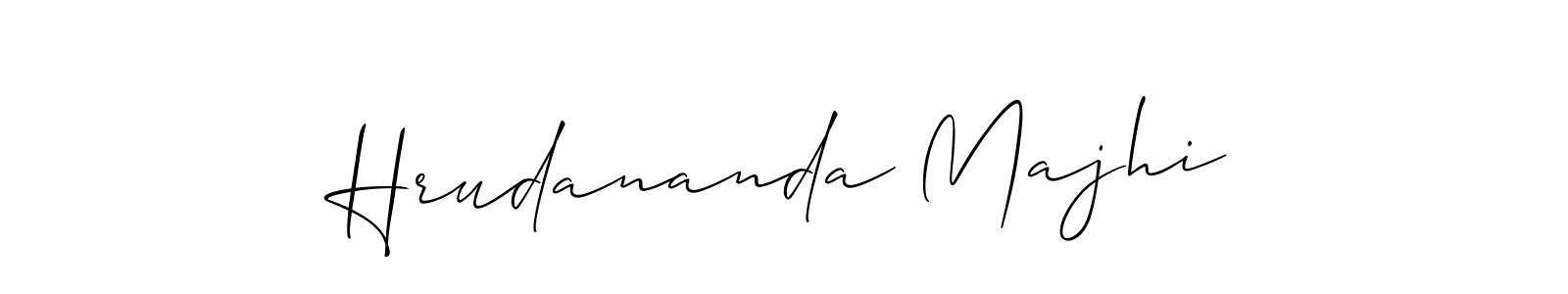 The best way (Allison_Script) to make a short signature is to pick only two or three words in your name. The name Hrudananda Majhi include a total of six letters. For converting this name. Hrudananda Majhi signature style 2 images and pictures png