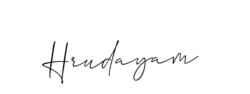 Best and Professional Signature Style for Hrudayam. Allison_Script Best Signature Style Collection. Hrudayam signature style 2 images and pictures png