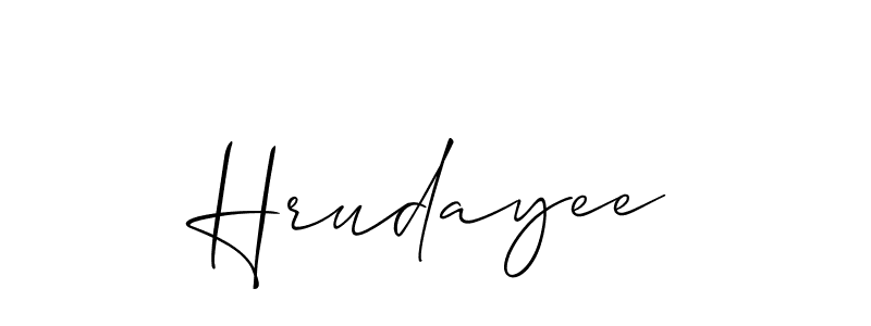Create a beautiful signature design for name Hrudayee. With this signature (Allison_Script) fonts, you can make a handwritten signature for free. Hrudayee signature style 2 images and pictures png