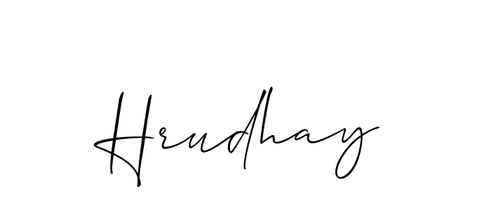 How to make Hrudhay signature? Allison_Script is a professional autograph style. Create handwritten signature for Hrudhay name. Hrudhay signature style 2 images and pictures png