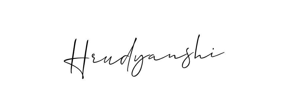 Design your own signature with our free online signature maker. With this signature software, you can create a handwritten (Allison_Script) signature for name Hrudyanshi. Hrudyanshi signature style 2 images and pictures png