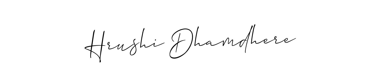How to Draw Hrushi Dhamdhere signature style? Allison_Script is a latest design signature styles for name Hrushi Dhamdhere. Hrushi Dhamdhere signature style 2 images and pictures png