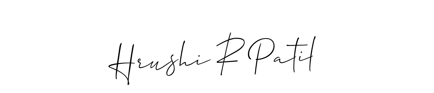 Design your own signature with our free online signature maker. With this signature software, you can create a handwritten (Allison_Script) signature for name Hrushi R Patil. Hrushi R Patil signature style 2 images and pictures png