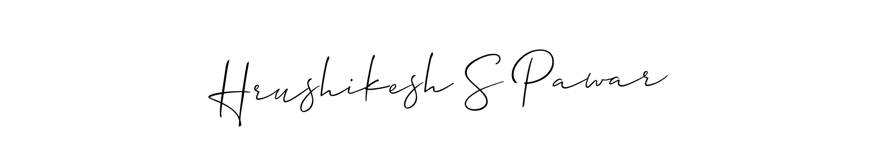 How to make Hrushikesh S Pawar name signature. Use Allison_Script style for creating short signs online. This is the latest handwritten sign. Hrushikesh S Pawar signature style 2 images and pictures png