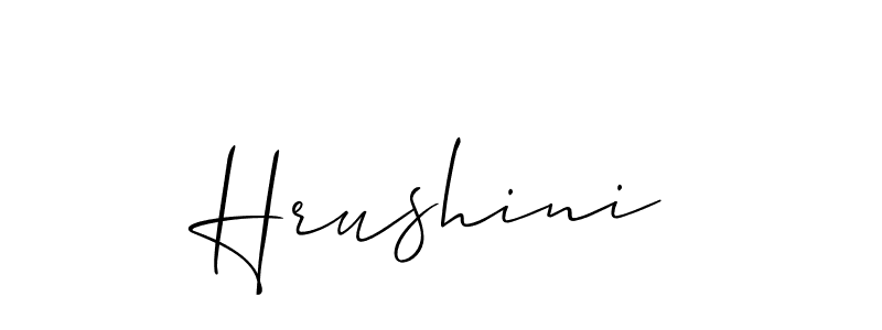 Also we have Hrushini name is the best signature style. Create professional handwritten signature collection using Allison_Script autograph style. Hrushini signature style 2 images and pictures png
