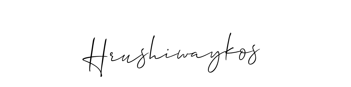 Also You can easily find your signature by using the search form. We will create Hrushiwaykos name handwritten signature images for you free of cost using Allison_Script sign style. Hrushiwaykos signature style 2 images and pictures png