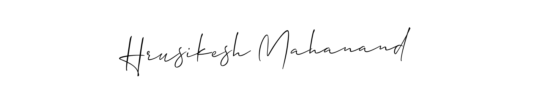 Allison_Script is a professional signature style that is perfect for those who want to add a touch of class to their signature. It is also a great choice for those who want to make their signature more unique. Get Hrusikesh Mahanand name to fancy signature for free. Hrusikesh Mahanand signature style 2 images and pictures png