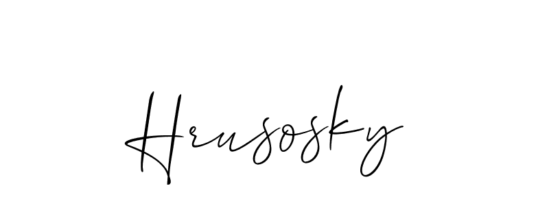 The best way (Allison_Script) to make a short signature is to pick only two or three words in your name. The name Hrusosky include a total of six letters. For converting this name. Hrusosky signature style 2 images and pictures png