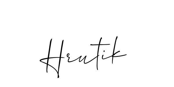 Use a signature maker to create a handwritten signature online. With this signature software, you can design (Allison_Script) your own signature for name Hrutik. Hrutik signature style 2 images and pictures png
