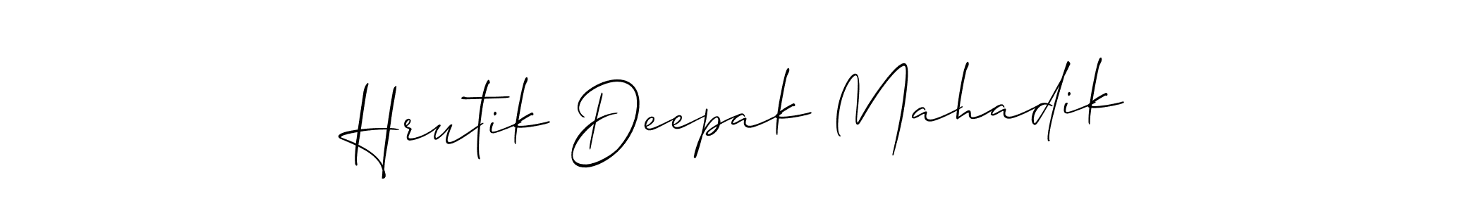 Use a signature maker to create a handwritten signature online. With this signature software, you can design (Allison_Script) your own signature for name Hrutik Deepak Mahadik. Hrutik Deepak Mahadik signature style 2 images and pictures png