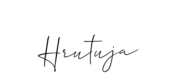 Also we have Hrutuja name is the best signature style. Create professional handwritten signature collection using Allison_Script autograph style. Hrutuja signature style 2 images and pictures png