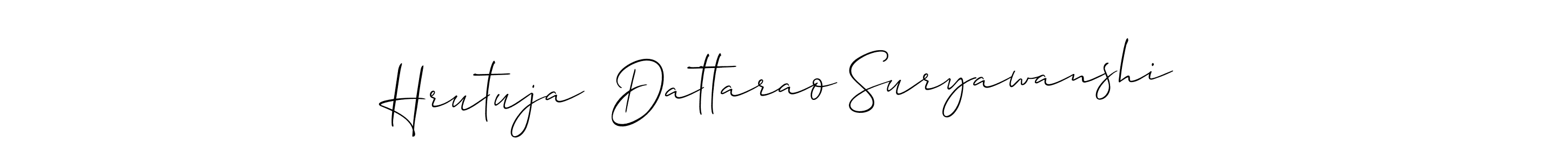 How to make Hrutuja  Dattarao Suryawanshi signature? Allison_Script is a professional autograph style. Create handwritten signature for Hrutuja  Dattarao Suryawanshi name. Hrutuja  Dattarao Suryawanshi signature style 2 images and pictures png