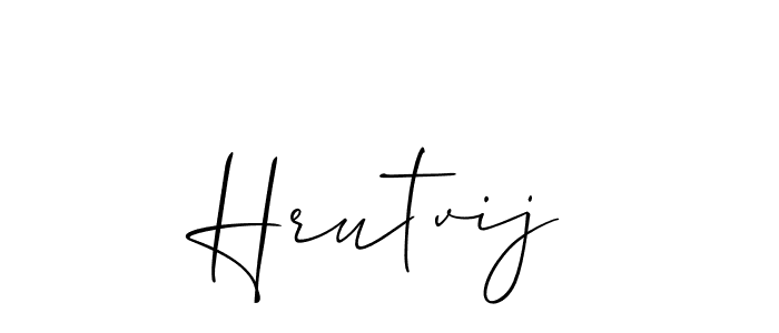 Create a beautiful signature design for name Hrutvij. With this signature (Allison_Script) fonts, you can make a handwritten signature for free. Hrutvij signature style 2 images and pictures png