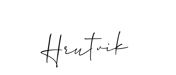 Use a signature maker to create a handwritten signature online. With this signature software, you can design (Allison_Script) your own signature for name Hrutvik. Hrutvik signature style 2 images and pictures png