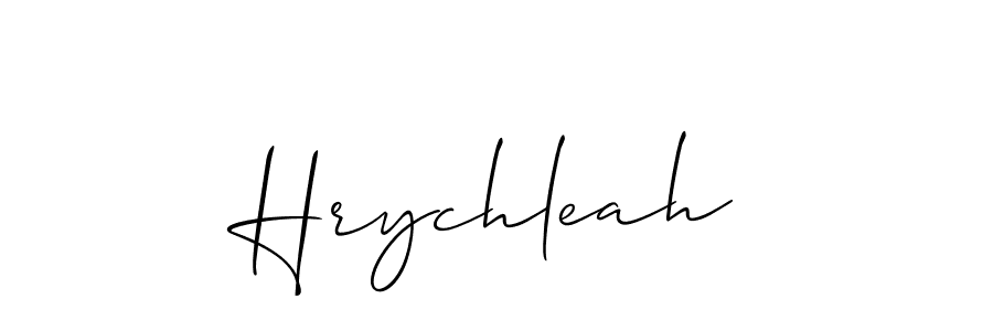 The best way (Allison_Script) to make a short signature is to pick only two or three words in your name. The name Hrychleah include a total of six letters. For converting this name. Hrychleah signature style 2 images and pictures png
