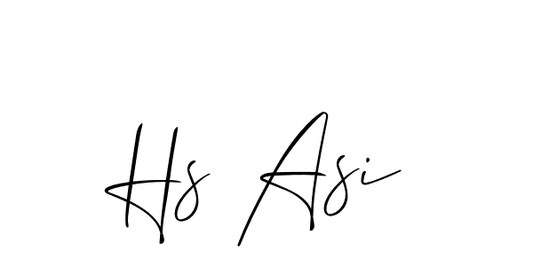 How to make Hs Asi signature? Allison_Script is a professional autograph style. Create handwritten signature for Hs Asi name. Hs Asi signature style 2 images and pictures png