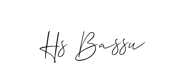 Make a beautiful signature design for name Hs Bassu. With this signature (Allison_Script) style, you can create a handwritten signature for free. Hs Bassu signature style 2 images and pictures png