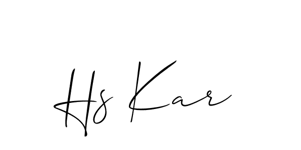 You should practise on your own different ways (Allison_Script) to write your name (Hs Kar) in signature. don't let someone else do it for you. Hs Kar signature style 2 images and pictures png