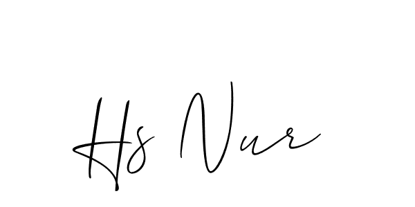 How to Draw Hs Nur signature style? Allison_Script is a latest design signature styles for name Hs Nur. Hs Nur signature style 2 images and pictures png