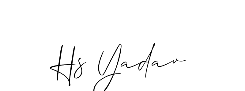 if you are searching for the best signature style for your name Hs Yadav. so please give up your signature search. here we have designed multiple signature styles  using Allison_Script. Hs Yadav signature style 2 images and pictures png