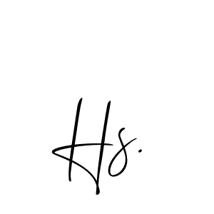 Create a beautiful signature design for name Hs.. With this signature (Allison_Script) fonts, you can make a handwritten signature for free. Hs. signature style 2 images and pictures png
