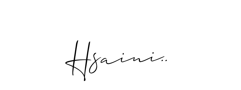 How to make Hsaini.. name signature. Use Allison_Script style for creating short signs online. This is the latest handwritten sign. Hsaini.. signature style 2 images and pictures png