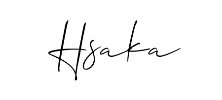 Create a beautiful signature design for name Hsaka. With this signature (Allison_Script) fonts, you can make a handwritten signature for free. Hsaka signature style 2 images and pictures png