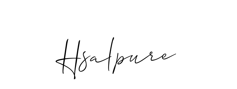 Design your own signature with our free online signature maker. With this signature software, you can create a handwritten (Allison_Script) signature for name Hsalpure. Hsalpure signature style 2 images and pictures png