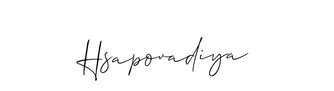 Hsapovadiya stylish signature style. Best Handwritten Sign (Allison_Script) for my name. Handwritten Signature Collection Ideas for my name Hsapovadiya. Hsapovadiya signature style 2 images and pictures png