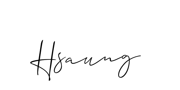 Create a beautiful signature design for name Hsaung. With this signature (Allison_Script) fonts, you can make a handwritten signature for free. Hsaung signature style 2 images and pictures png